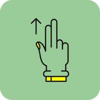 Two Fingers Up Filled Yellow Icon vector