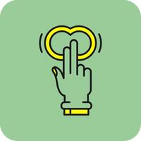 Two Fingers Double Tap Filled Yellow Icon vector