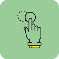 Tap and Move Filled Yellow Icon vector