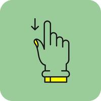 Swipe Down Filled Yellow Icon vector