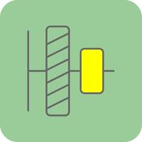Vertical alignment Filled Yellow Icon vector