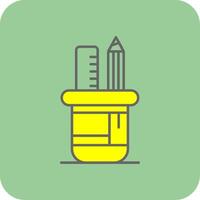 Pencil holder Filled Yellow Icon vector