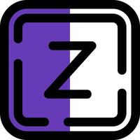 Letter z Filled Half Cut Icon vector