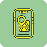 Map location Filled Yellow Icon vector