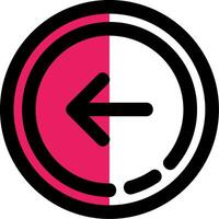Left arrow Filled Half Cut Icon vector