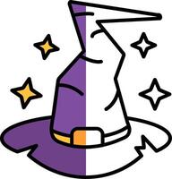 Witch hat Filled Half Cut Icon vector