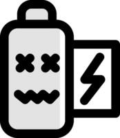 Battery dead Filled Half Cut Icon vector