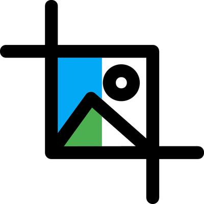 Crop selection Filled Half Cut Icon