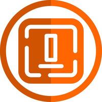 Bottom alignment Glyph Orange Circle Icon vector