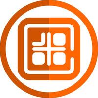 Qr code Glyph Orange Circle Icon vector