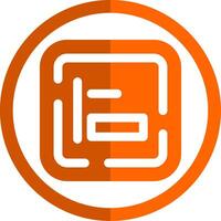 Left alignment Glyph Orange Circle Icon vector