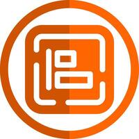 Left allignment Glyph Orange Circle Icon vector