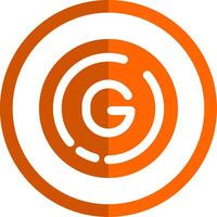 Letter g Glyph Orange Circle Icon vector
