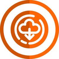 nube descargar glifo naranja circulo icono vector