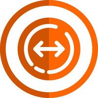 izquierda y Derecha flecha glifo naranja circulo icono vector