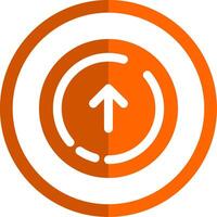 Up arrow Glyph Orange Circle Icon vector