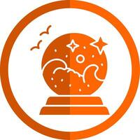 Crystal ball Glyph Orange Circle Icon vector