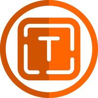 Letter t Glyph Orange Circle Icon vector