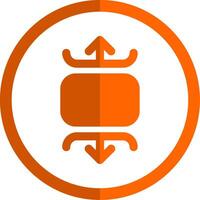 carrusel vertical glifo naranja circulo icono vector