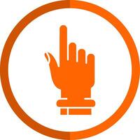 Hand click Glyph Orange Circle Icon vector