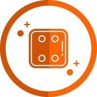 Dice four Glyph Orange Circle Icon vector