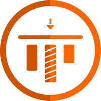 Top alignment Glyph Orange Circle Icon vector