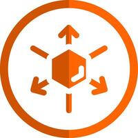 3d coordinate axis Glyph Orange Circle Icon vector