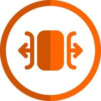 Carousel horizontal Glyph Orange Circle Icon vector