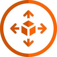 3d move Glyph Orange Circle Icon vector