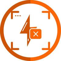 Flash off Glyph Orange Circle Icon vector