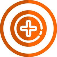 Add 2 Glyph Orange Circle Icon vector