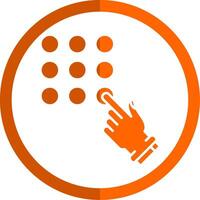 Password Lock Glyph Orange Circle Icon vector