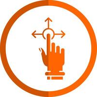 Hold and Move Glyph Orange Circle Icon vector