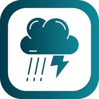 Thunder strom Glyph Gradient Round Corner Icon vector