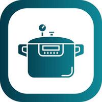 Pressure cooker Glyph Gradient Round Corner Icon vector