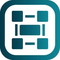 Rectangle frame Glyph Gradient Round Corner Icon vector