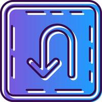 U turn Gradient Filled Icon vector