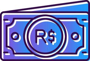 Brazilian real Gradient Filled Icon vector