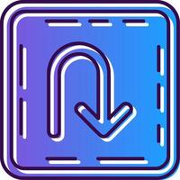 U turn Gradient Filled Icon vector