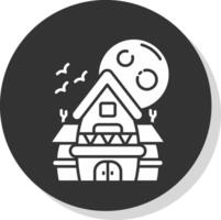 Haunted house Glyph Grey Circle Icon vector