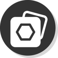 Polygon frame Glyph Grey Circle Icon vector