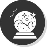 Crystal ball Glyph Grey Circle Icon vector