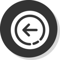 Left arrow Glyph Grey Circle Icon vector