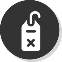 Delete tag Glyph Grey Circle Icon vector