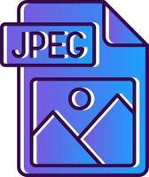 Jpg file format Gradient Filled Icon vector