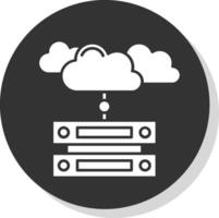 Cloud data Glyph Grey Circle Icon vector