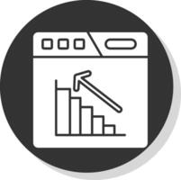 Bar chart Glyph Grey Circle Icon vector