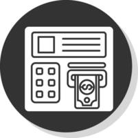 Atm machine Glyph Grey Circle Icon vector