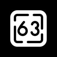 sesenta Tres glifo invertido icono vector