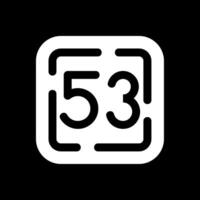 Fifty Three Glyph Inverted Icon vector